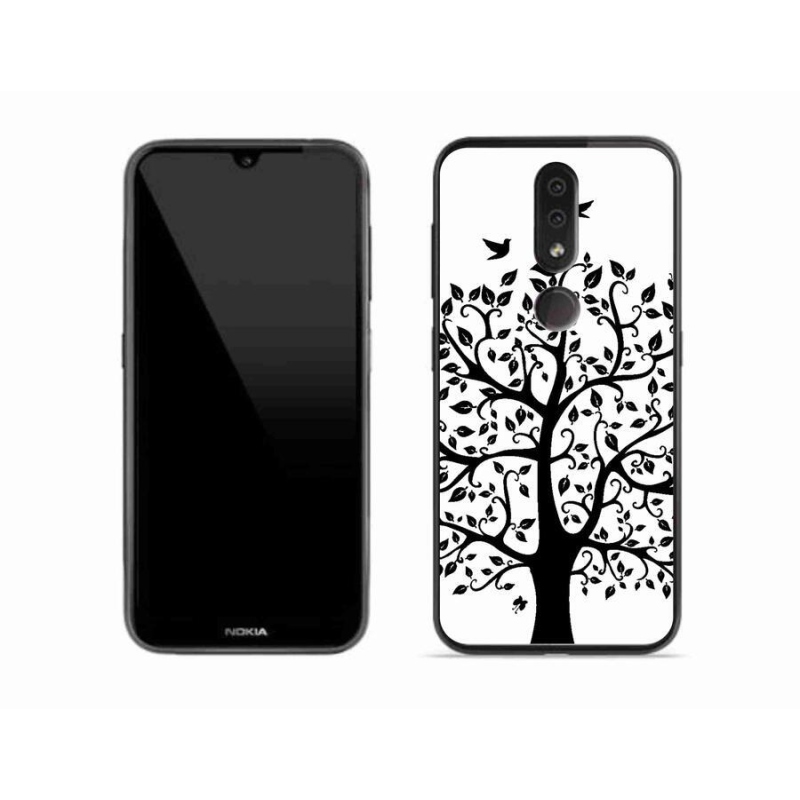 Gelový kryt mmCase na mobil Nokia 4.2 - černobílý strom