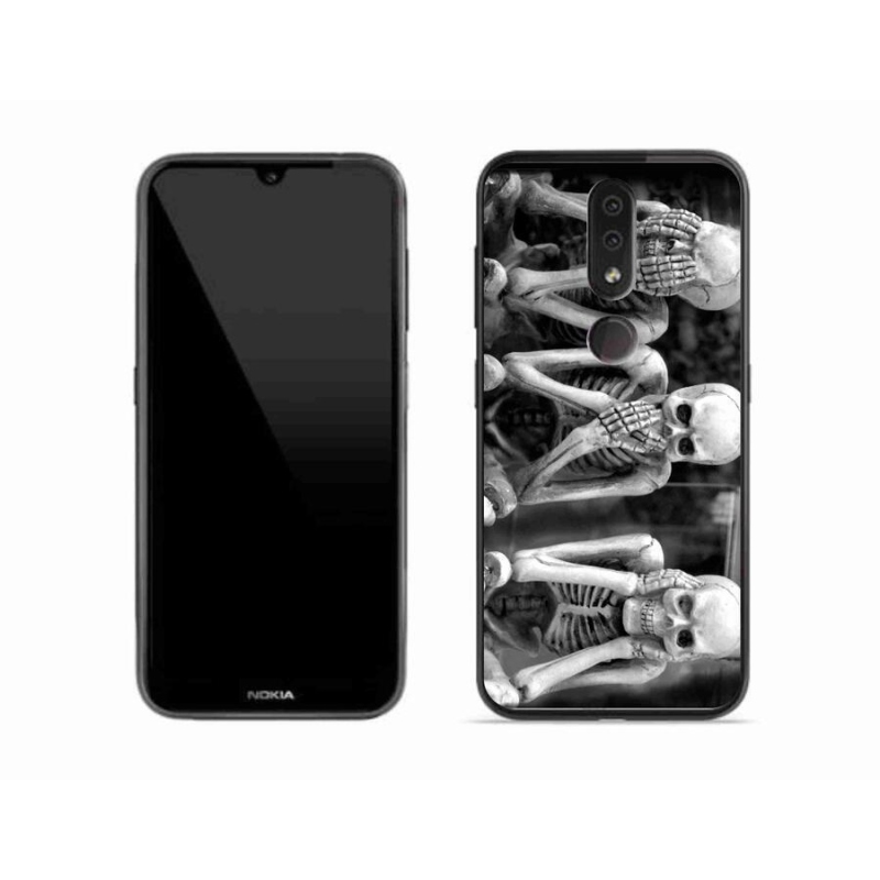 Gelový kryt mmCase na mobil Nokia 4.2 - kostlivci