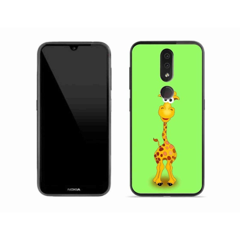 Gelový kryt mmCase na mobil Nokia 4.2 - kreslená žirafa