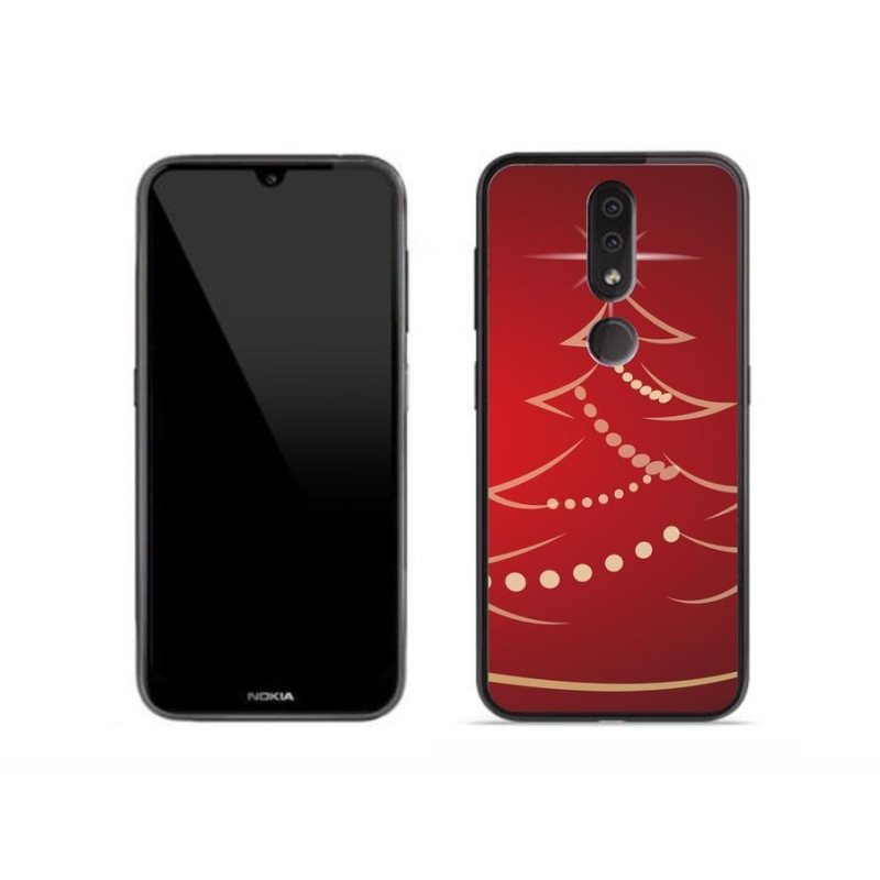 Gelový kryt mmCase na mobil Nokia 4.2 - kreslený vánoční stromek