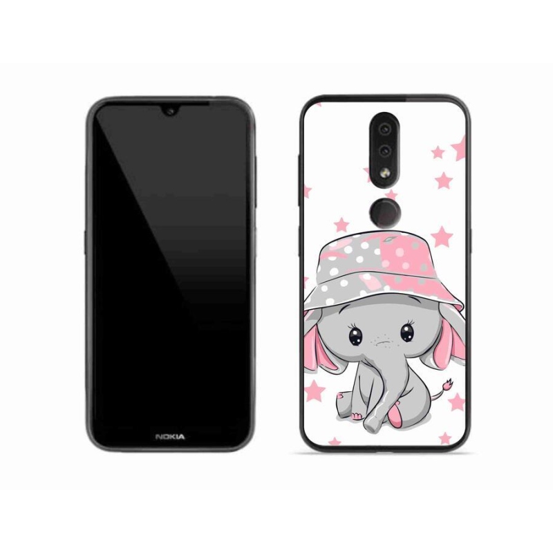 Gelový kryt mmCase na mobil Nokia 4.2 - růžový slon