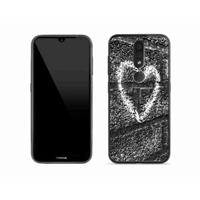 Gelový kryt mmCase na mobil Nokia 4.2 - srdce na zdi
