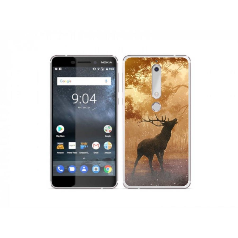 Gelový kryt mmCase na mobil Nokia 6.1 - jelen v říji