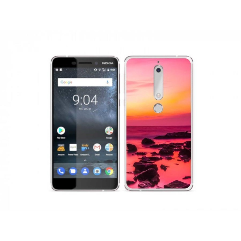 Gelový kryt mmCase na mobil Nokia 6.1 - moře a záře