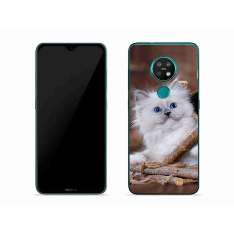 Gelový kryt mmCase na mobil Nokia 6.2 - bílé kotě
