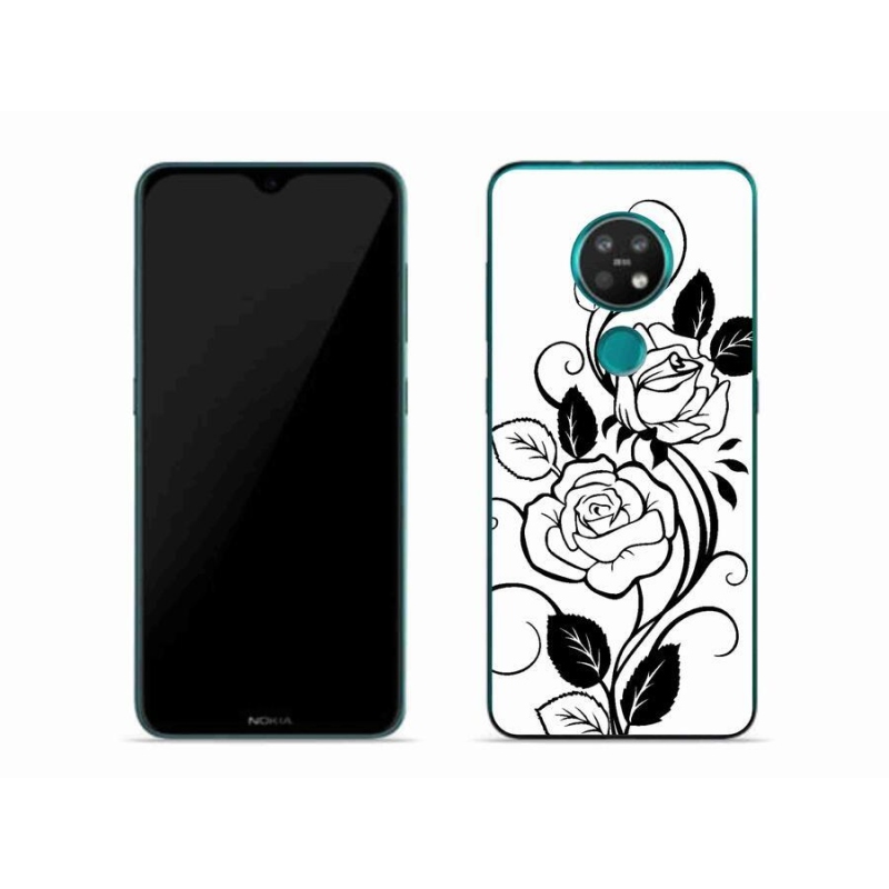 Gelový kryt mmCase na mobil Nokia 6.2 - černobílá růže