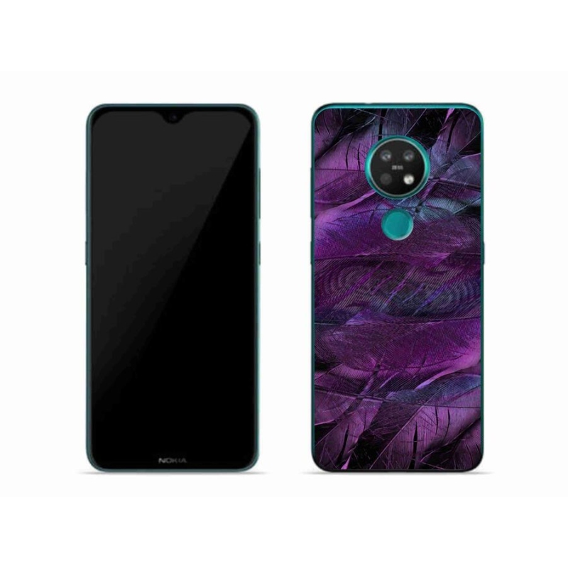 Gelový kryt mmCase na mobil Nokia 6.2 - fialová pírka