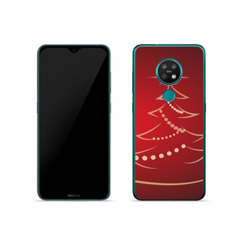 Gelový kryt mmCase na mobil Nokia 6.2 - kreslený vánoční stromek
