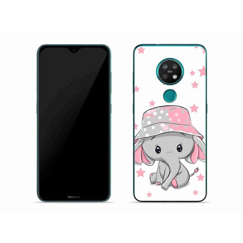 Gelový kryt mmCase na mobil Nokia 6.2 - růžový slon