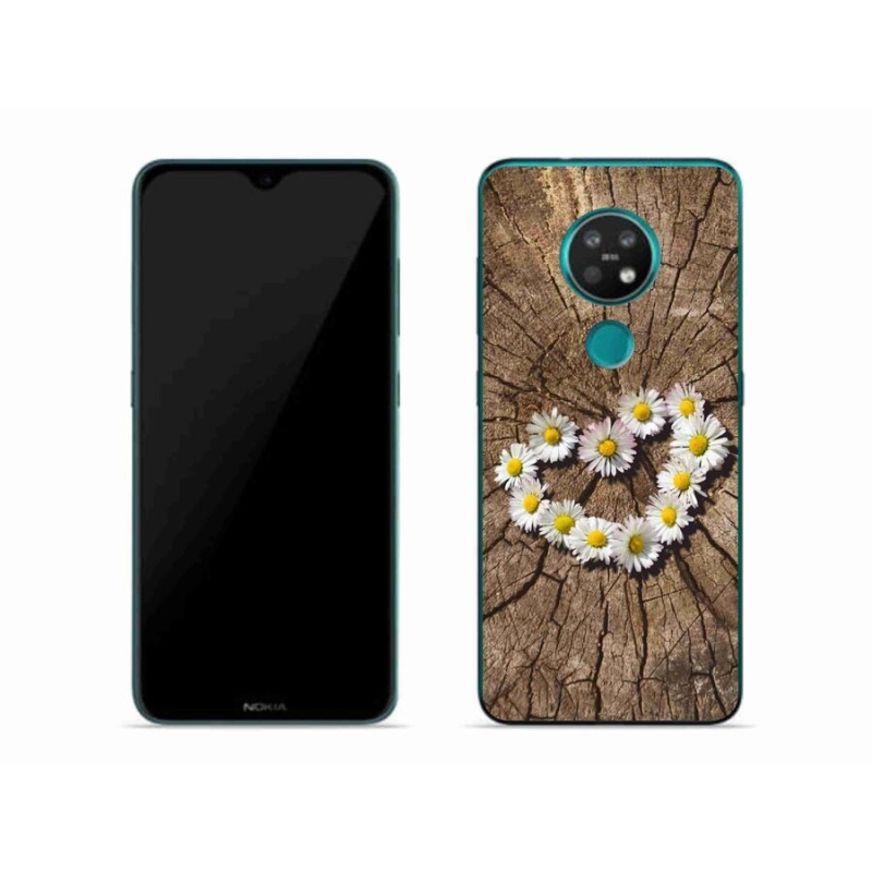 Gelový kryt mmCase na mobil Nokia 6.2 - srdce z kopretin