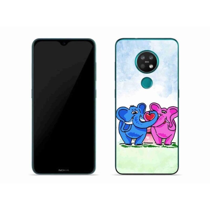 Gelový kryt mmCase na mobil Nokia 6.2 - zamilovaní sloni