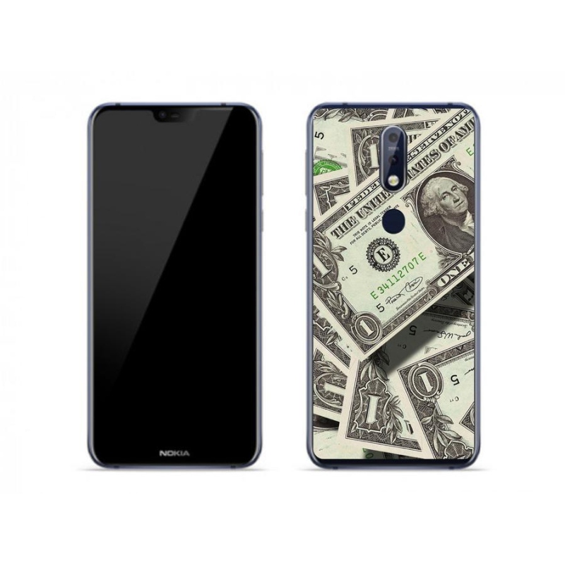 Gelový kryt mmCase na mobil Nokia 7.1 - americký dolar