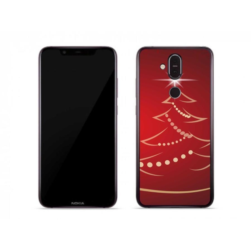 Gelový kryt mmCase na mobil Nokia 7.1 Plus - kreslený vánoční stromek
