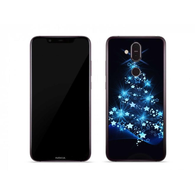 Gelový kryt mmCase na mobil Nokia 7.1 Plus - vánoční stromek