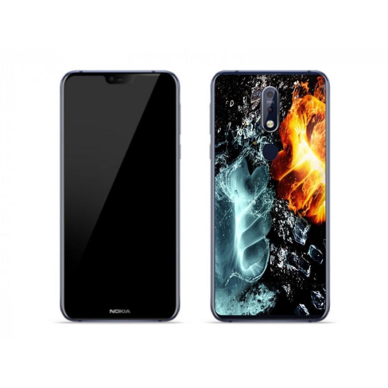 Gelový kryt mmCase na mobil Nokia 7.1 - voda a oheň