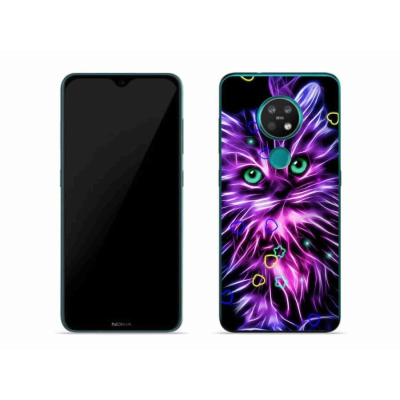 Gelový kryt mmCase na mobil Nokia 7.2 - abstraktní kočka