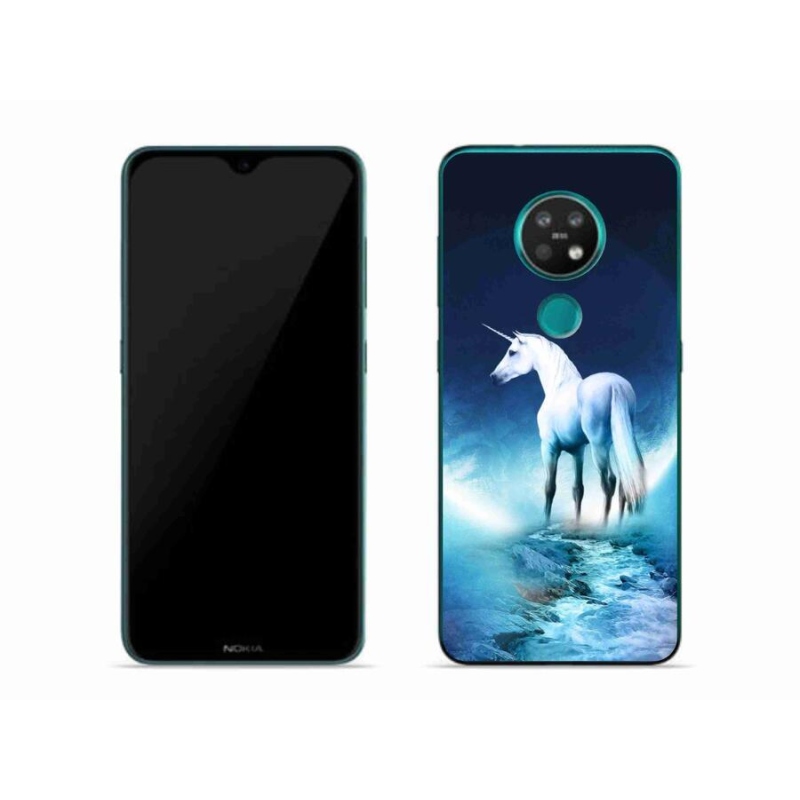 Gelový kryt mmCase na mobil Nokia 7.2 - bílý jednorožec