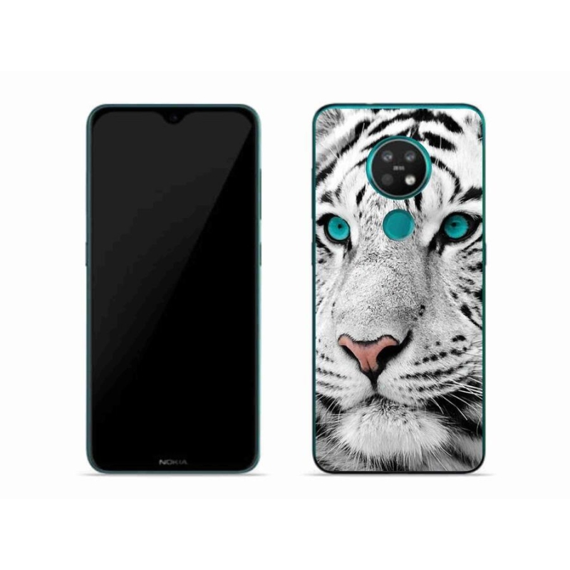 Gelový kryt mmCase na mobil Nokia 7.2 - bílý tygr