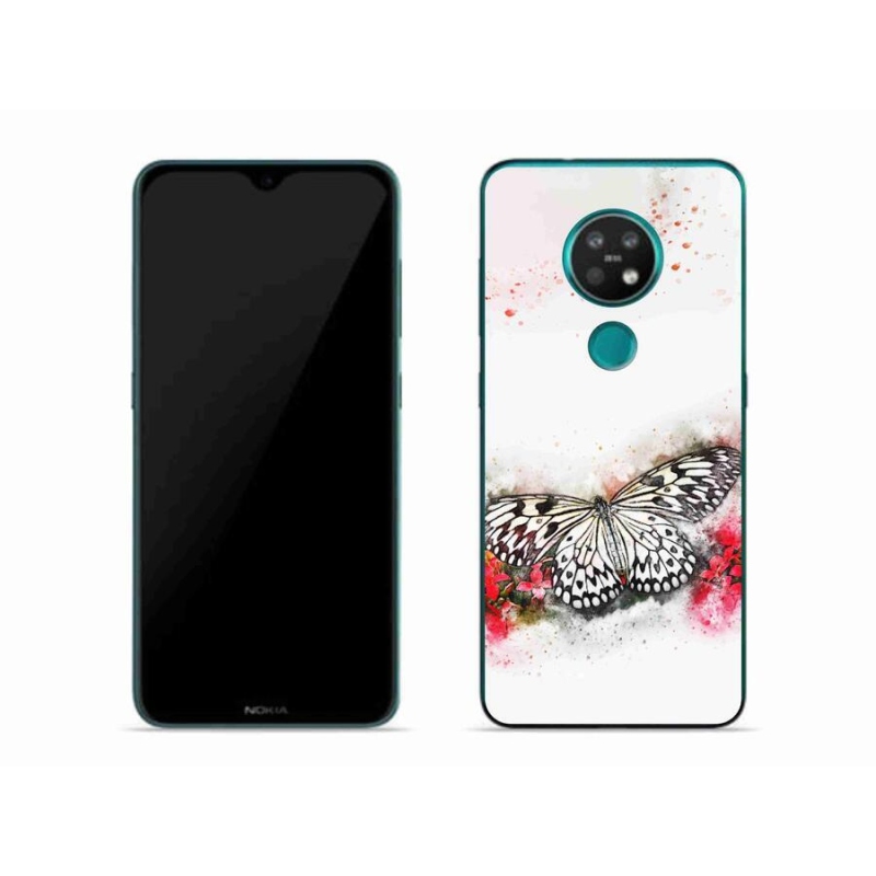 Gelový kryt mmCase na mobil Nokia 7.2 - černobílý motýl