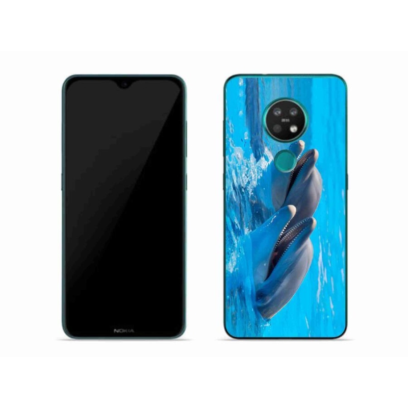 Gelový kryt mmCase na mobil Nokia 7.2 - delfíni