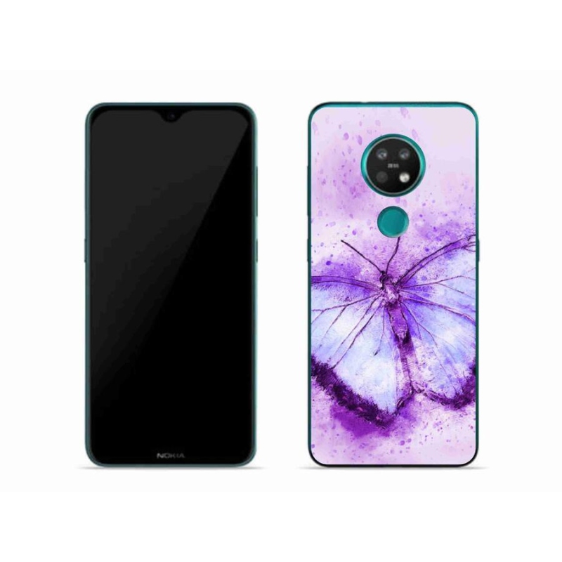 Gelový kryt mmCase na mobil Nokia 7.2 - fialový motýl
