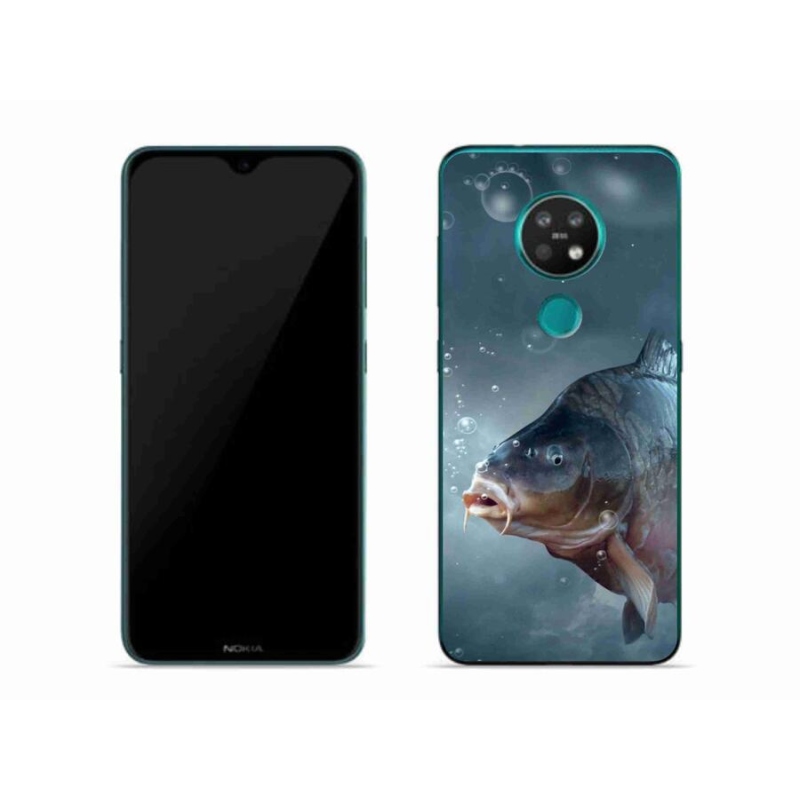 Gelový kryt mmCase na mobil Nokia 7.2 - kapr a bublinky