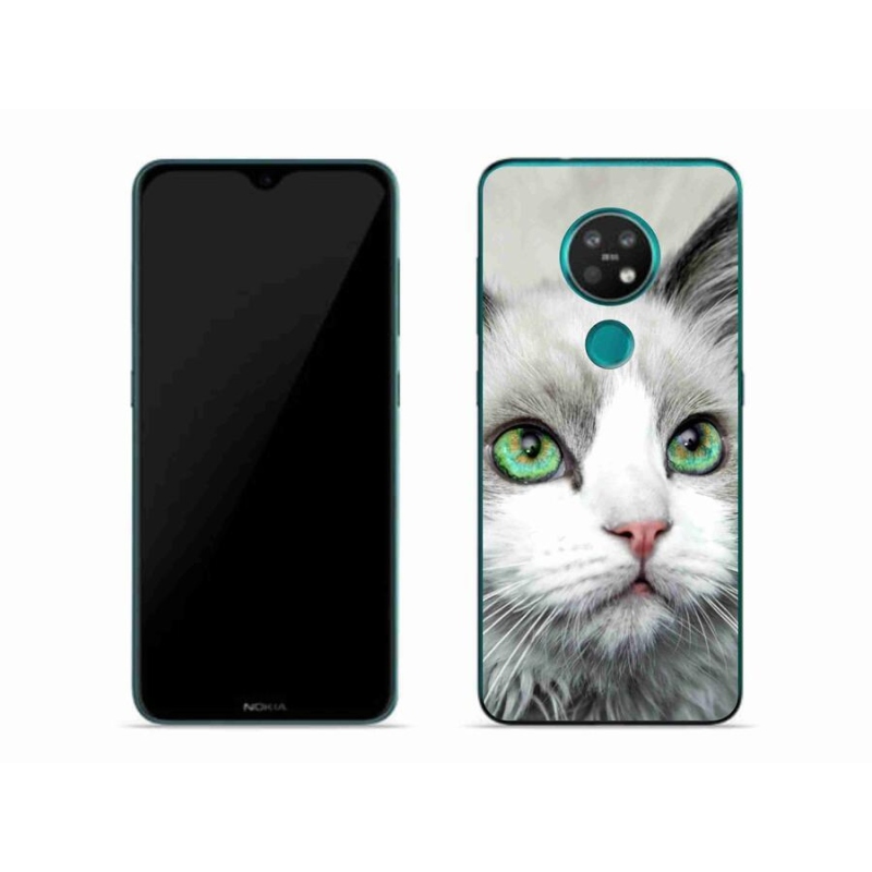 Gelový kryt mmCase na mobil Nokia 7.2 - kočičí pohled