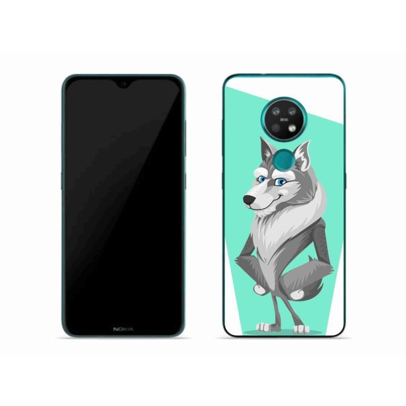 Gelový kryt mmCase na mobil Nokia 7.2 - kreslený vlk