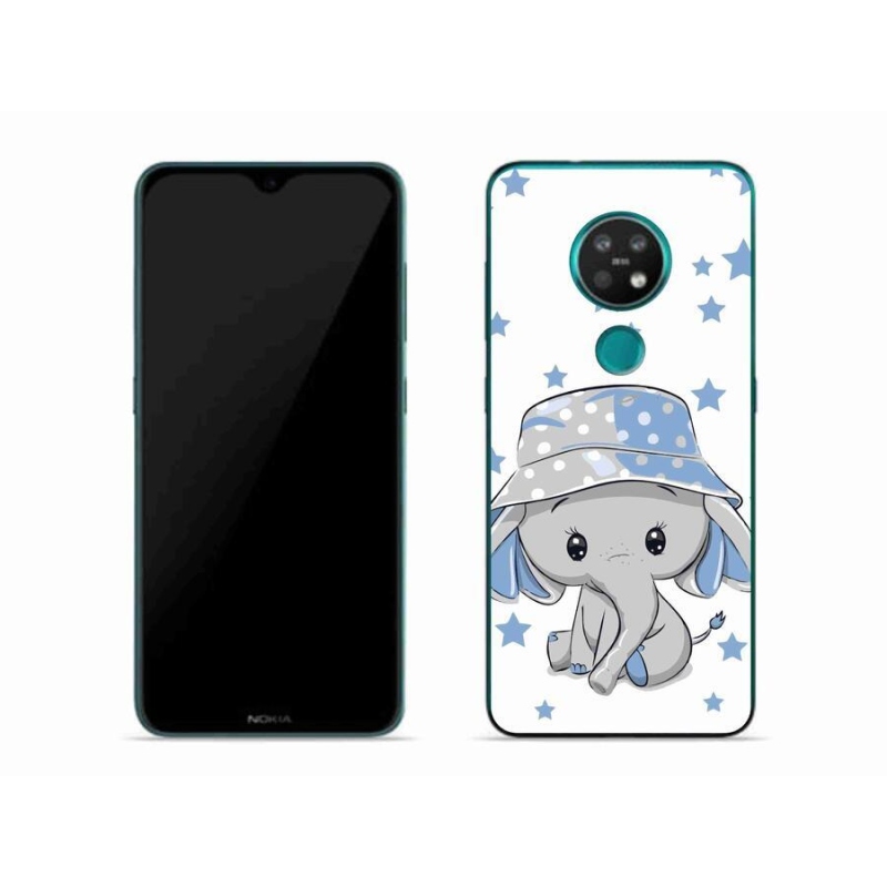 Gelový kryt mmCase na mobil Nokia 7.2 - modrý slon