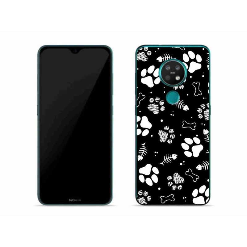 Gelový kryt mmCase na mobil Nokia 7.2 - psí tlapky