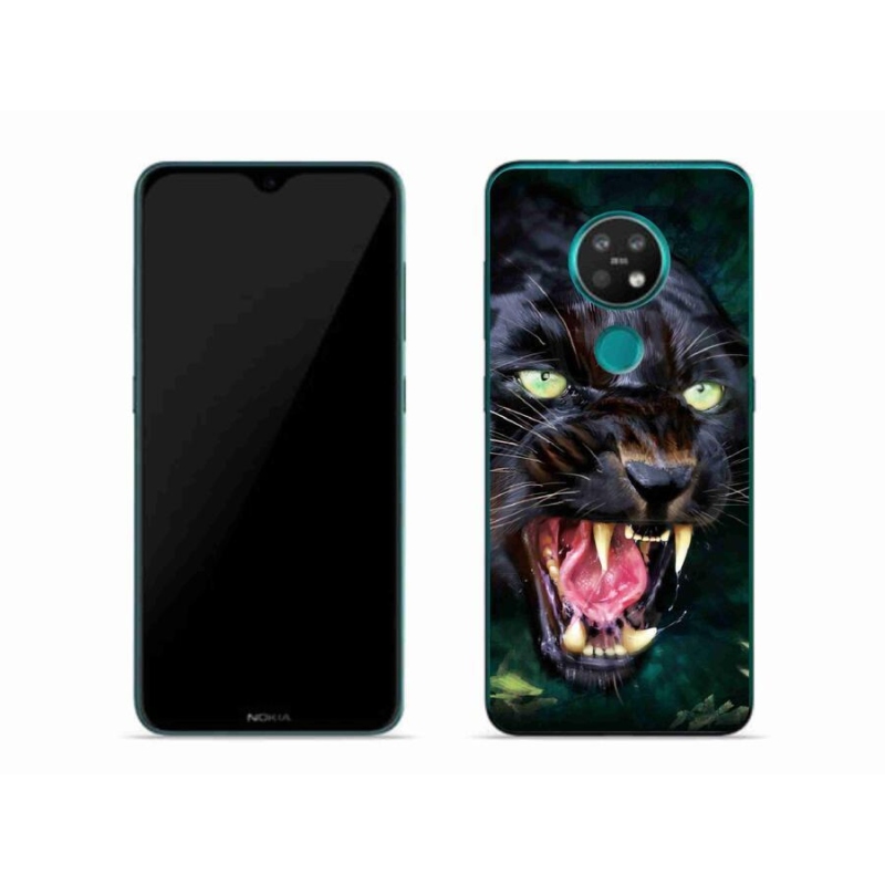 Gelový kryt mmCase na mobil Nokia 7.2 - rozzuřený černý panter