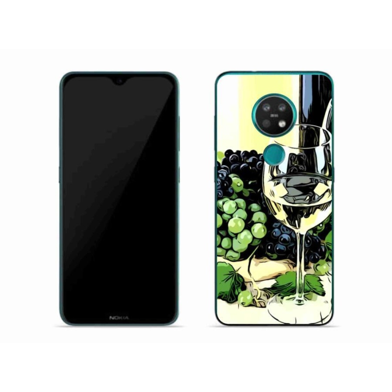 Gelový kryt mmCase na mobil Nokia 7.2 - sklenka vína