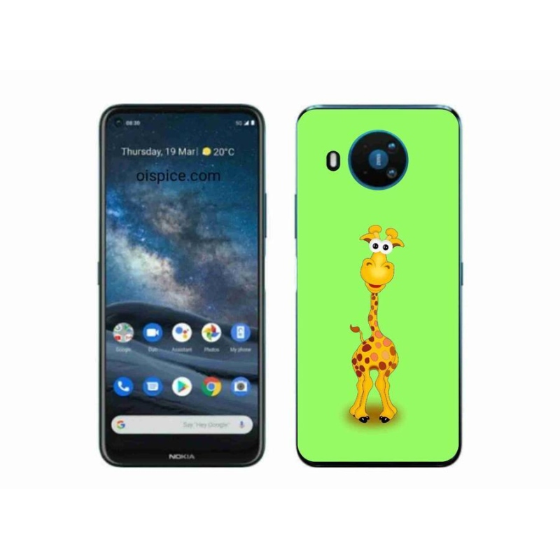 Gelový kryt mmCase na mobil Nokia 8.3 5G - kreslená žirafa