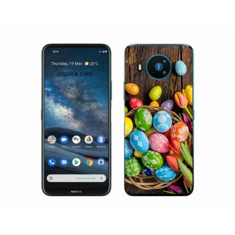 Gelový kryt mmCase na mobil Nokia 8.3 5G - velikonoční vajíčka