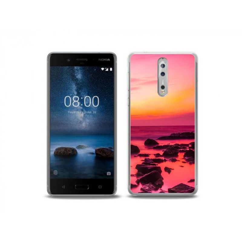Gelový kryt mmCase na mobil Nokia 8 - moře a záře