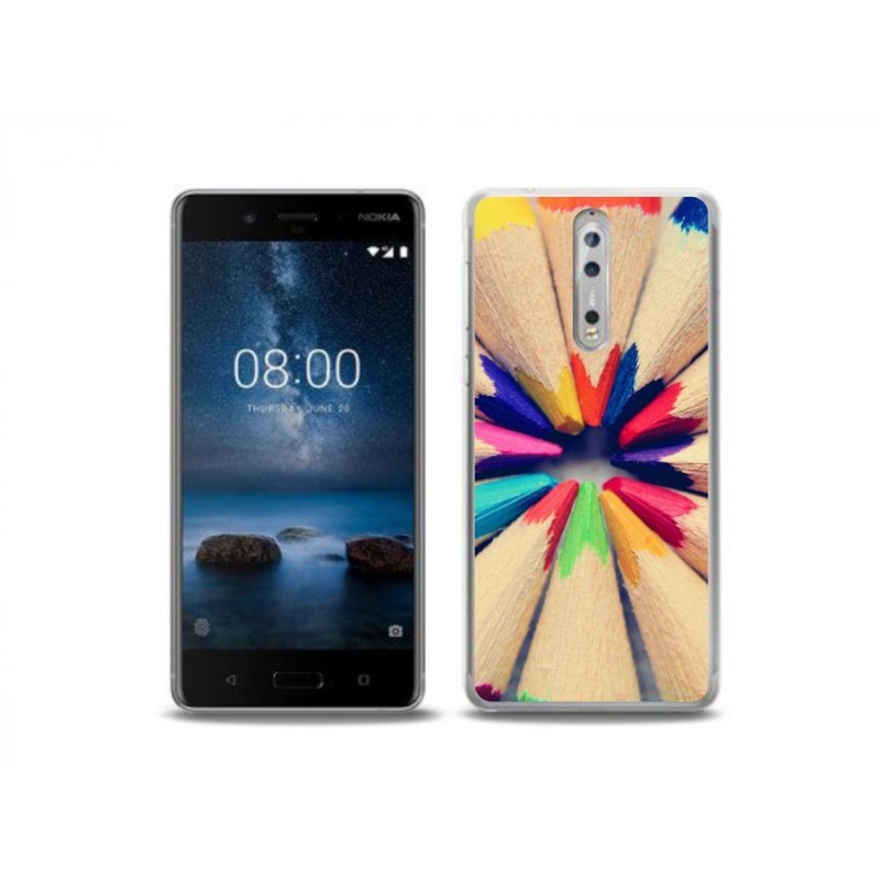 Gelový kryt mmCase na mobil Nokia 8 - pastelky