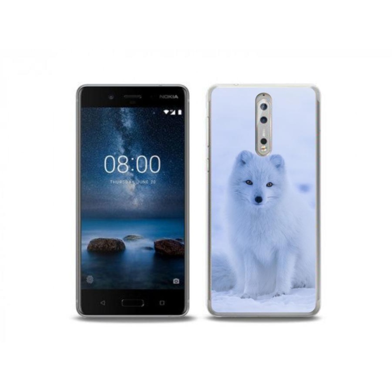 Gelový kryt mmCase na mobil Nokia 8 - polární liška
