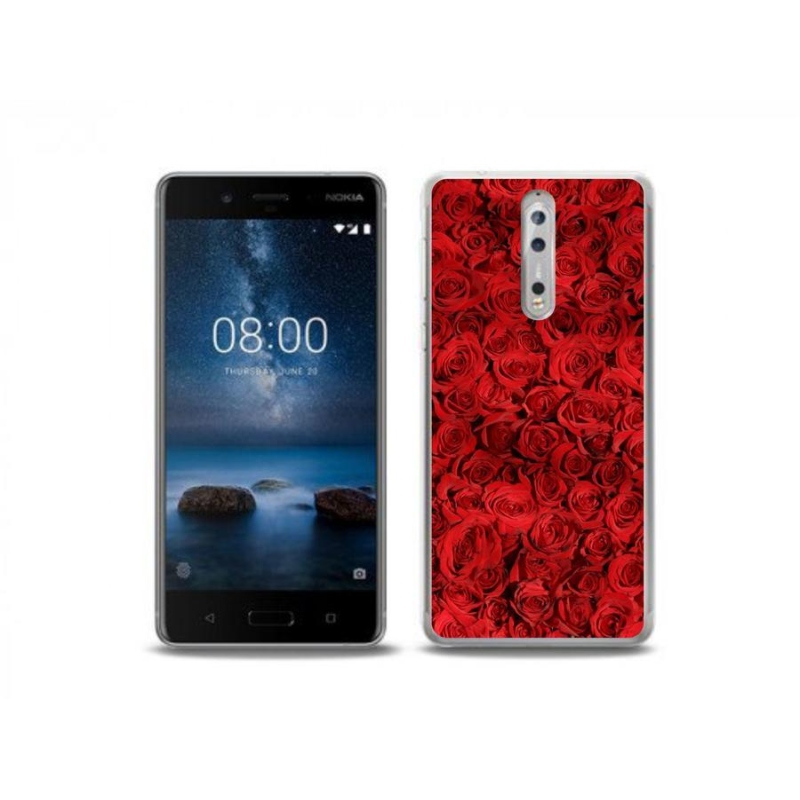 Gelový kryt mmCase na mobil Nokia 8 - růže