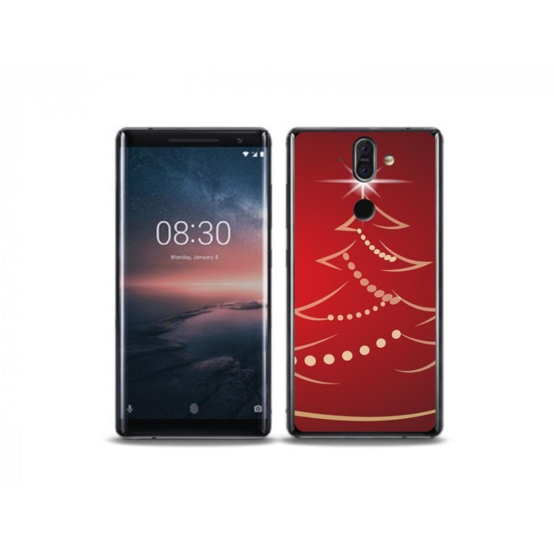 Gelový kryt mmCase na mobil Nokia 8 Sirocco - kreslený vánoční stromek