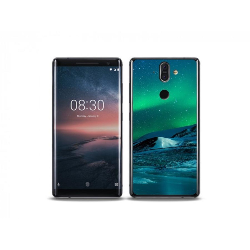Gelový kryt mmCase na mobil Nokia 8 Sirocco - polární záře