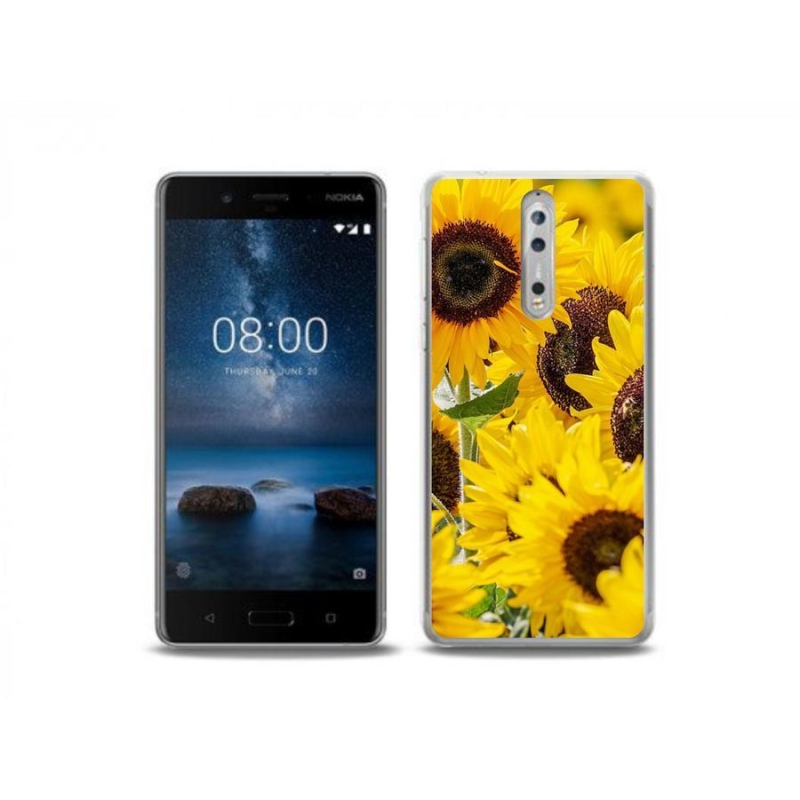 Gelový kryt mmCase na mobil Nokia 8 - slunečnice
