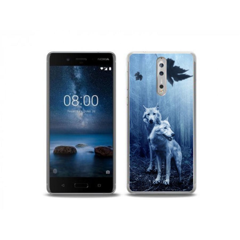 Gelový kryt mmCase na mobil Nokia 8 - vlci v lese
