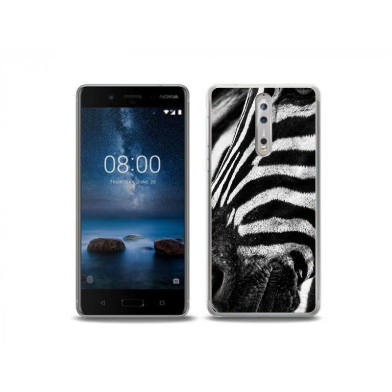 Gelový kryt mmCase na mobil Nokia 8 - zebra