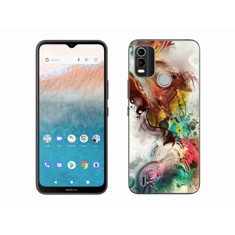 Gelový kryt mmCase na mobil Nokia C21 Plus - abstrakt 1