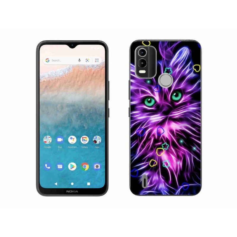Gelový kryt mmCase na mobil Nokia C21 Plus - abstraktní kočka