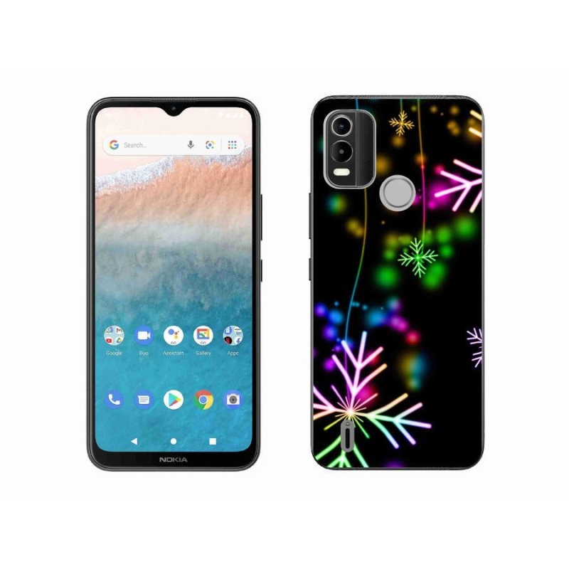 Gelový kryt mmCase na mobil Nokia C21 Plus - barevné vločky