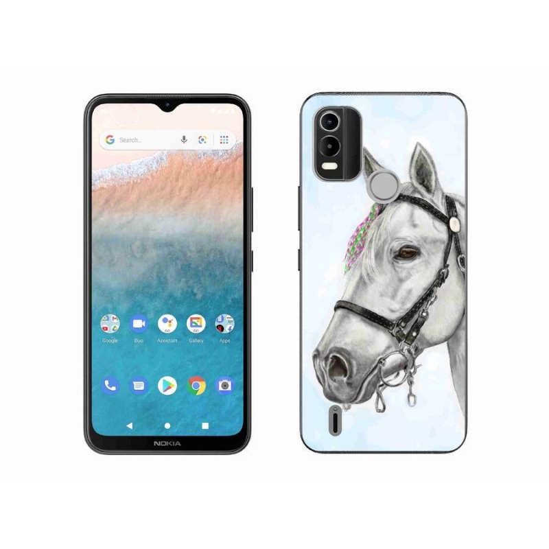 Gelový kryt mmCase na mobil Nokia C21 Plus - bílý kůň 1