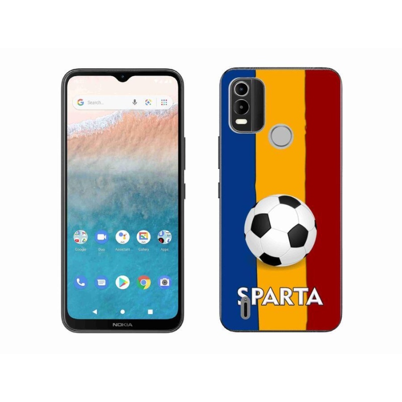 Gelový kryt mmCase na mobil Nokia C21 Plus - fotbal 1