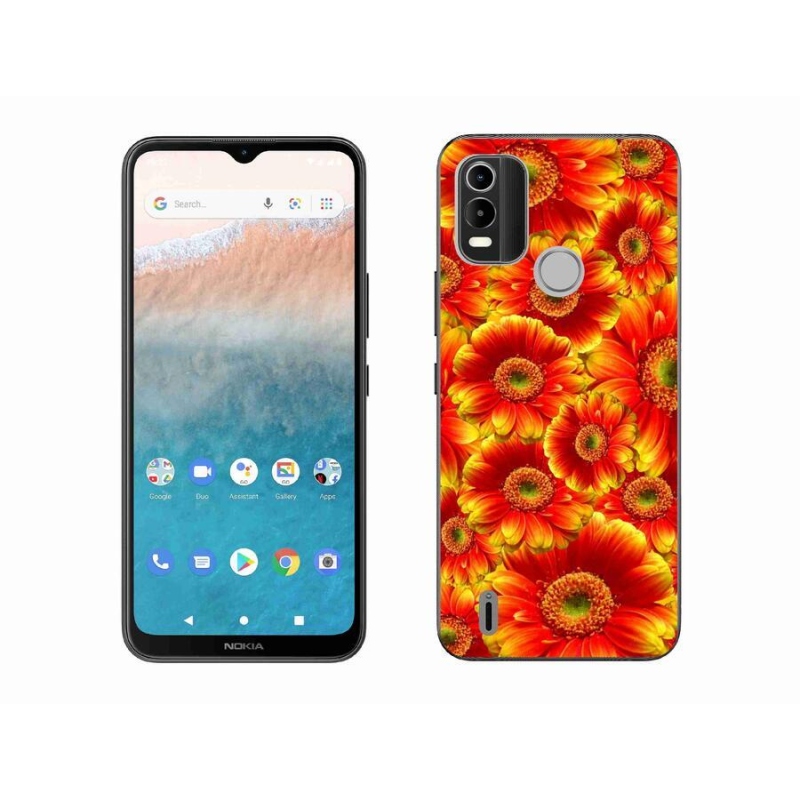Gelový kryt mmCase na mobil Nokia C21 Plus - gerbera 1