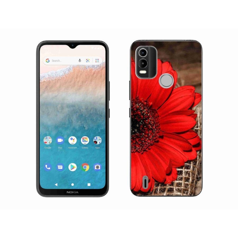 Gelový kryt mmCase na mobil Nokia C21 Plus - gerbera